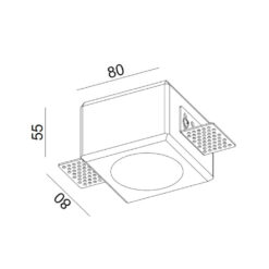 ΣΠΟΤ ΧΩΝEYTO ΓΥΨΙΝΟ 80x80x55mm 1xMR16/GU10 MAX 50W UNIVERSE – 1-U008976