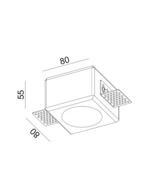 ΣΠΟΤ ΧΩΝEYTO ΓΥΨΙΝΟ 80x80x55mm 1xMR16/GU10 MAX 50W UNIVERSE – 1-U008976