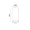 ΣΠΟΤ ΓΥΨΙΝΟ EΞΩΤΕΡΙΚΟ Φ70x170mm 1xMR16/GU10 MAX 50W UNIVERSE – 1-U008990