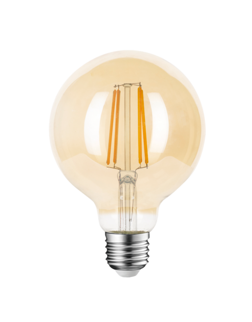 ΛΑΜΠΑ LED CROSS FILAMENT ΜΕΛΙ G95 7W E27 2200K 220-240V 806lm 360° DIMMABLE UNIVRSE – 1-U010894