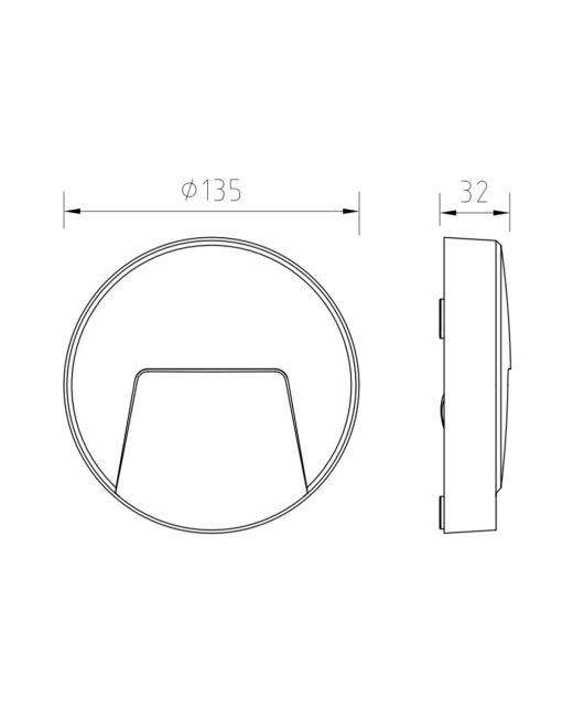 ΦΩΤΙΣΤΙΚΟ ΑΠΛΙΚΑ LED SLIM Φ135Χ32mm 3W 3000K 100lm IP65 ΠΛΑΣΤΙΚΟ ΑΝΘΡΑΚΙ SEASIDE UNIVERSE – 1-U011020