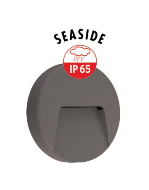 ΦΩΤΙΣΤΙΚΟ ΑΠΛΙΚΑ LED SLIM Φ135Χ32mm 3W 3000K 100lm IP65 ΠΛΑΣΤΙΚΟ ΑΝΘΡΑΚΙ SEASIDE UNIVERSE – 1-U011020