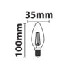ΛΑΜΠΑ LED CROSS FILAMENT ΓΑΛΑΚΤΕΡΗ C35 6W E14 2700K 220-240V 660lm 360° DIMMABLE UNIVRSE – 1-U012317