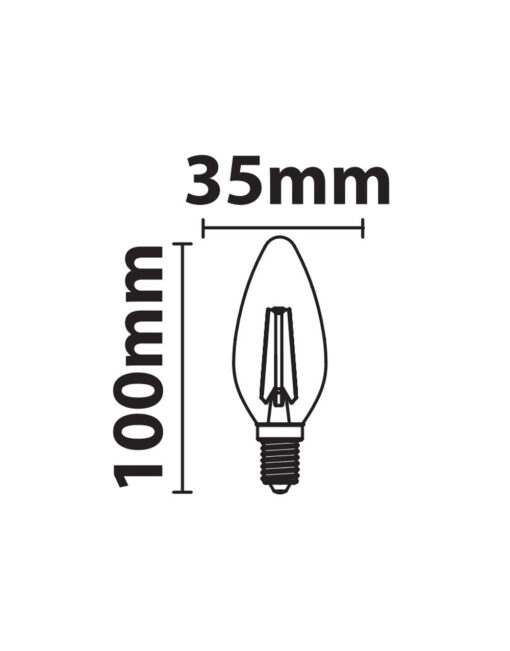 ΛΑΜΠΑ LED CROSS FILAMENT ΓΑΛΑΚΤΕΡΗ C35 6W E14 2700K 220-240V 660lm 360° DIMMABLE UNIVRSE – 1-U012317