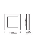 ΦΩΤΙΣΤΙΚΟ LED SLIM ΕΞΩΤΕΡΙΚΟ 300×300 24W 4000K 2160lm 120° LED CHIP SAMSUNG AC150-265V ΑΛΟΥΜΙΝΙΟΥ ΛΕΥΚΟ UNIVERSE – 1-U012386