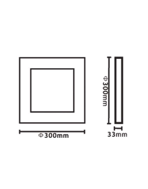 ΦΩΤΙΣΤΙΚΟ LED SLIM ΕΞΩΤΕΡΙΚΟ 300×300 24W 4000K 2160lm 120° LED CHIP SAMSUNG AC150-265V ΑΛΟΥΜΙΝΙΟΥ ΛΕΥΚΟ UNIVERSE – 1-U012386