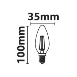 ΛΑΜΠΑ LED CROSS FILAMENT ΔΙΑΦΑΝΗ C35 6W E14 2700K 220-240V 1110lm/B 360° UNIVERSE – 1-U013833