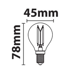 ΛΑΜΠΑ LED CROSS FILAMENT ΔΙΑΦΑΝΗ G45 6W E14 2700K 220-240V 1110lm/b 360° UNIVERSE – 1-U013840