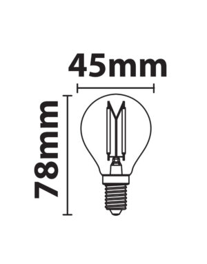 ΛΑΜΠΑ LED CROSS FILAMENT ΔΙΑΦΑΝΗ G45 6W E14 2700K 220-240V 1110lm/b 360° UNIVERSE – 1-U013840