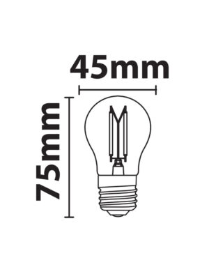 ΛΑΜΠΑ LED CROSS FILAMENT ΔΙΑΦΑΝΗ G45 6W E27 2700K 220-240V 1110lm/B 360° UNIVERSE – 1-U013857