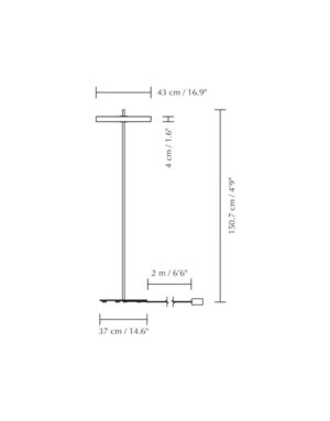 Asteria Floor black O 43 x 150,7 cm – 1-UM2340