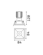 GAME TRIM SQUARE 11W 3000K BK WH – 1-ID192406