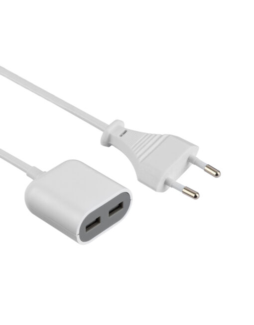 ΠΡΟΕΚΤΑΣΗ ΚΑΛΩΔΙΟΥ 1,5Μ ΜΕ ΔΙΠΟΛΙΚΟ ΦΙΣ & 2ΧUSB (2.4A)-ΓΚΡΙ ELECTRALINE – 2-EL500342