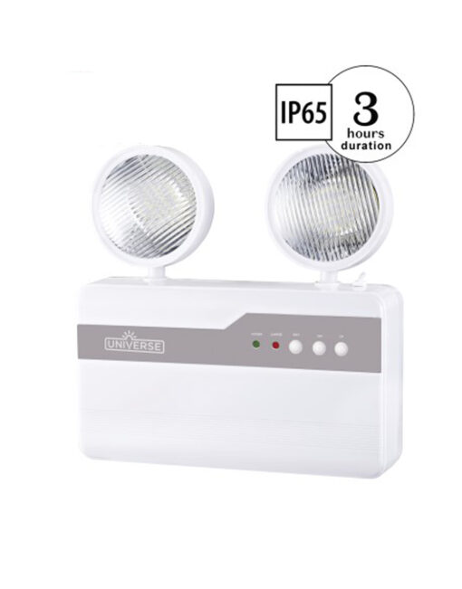 ΦΩΤΙΣΤΙΚΟ LED SMD 8W 6500K 230V ΔΙΠΛΗ ΚΕΦΑΛΗ ΕΠΑΝΑΦΩΡΤΙΖΟΜΕΝΟ ΜΕ ΜΠΑΤΑΡΙΑ Li-ion ΜΗ ΣΥΝΕΧΟΥΣ ΛΕΙΤΟΥΡΓΙΑΣ UNIVERSE – 2-U007504