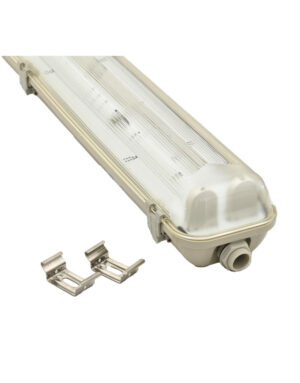 ΦΩΤΙΣΤΙΚΟ ΣΚΑΦΑΚΙ PC ΣΤΕΓΑΝΟ ΙΡ65 120CM ΓΙΑ ΛΑΜΠΕΣ LED Τ8 2X18W UNIVERSE – 2-U011600