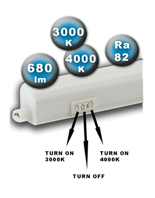 ΦΩΤΙΣΤΙΚΟ LED Τ5 8W 57CM CCT TUNABLE 3000/4000K 230V 720ml ΜΕ ΚΑΛΩΔΙΟ 1Μ ΚΑΙ ΔΙΑΚΟΠΤΗ UNIVERSE – 2-U011648