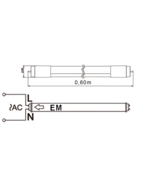 ΛΑΜΠΑ LED SMD T8 G13 10W 60cm 4000K (ΜΟΝΗΣ ΤΡΟΦΟΔΟΣΙΑΣ) 175-265V 950lm 330° UNIVERSE – 2-U011679