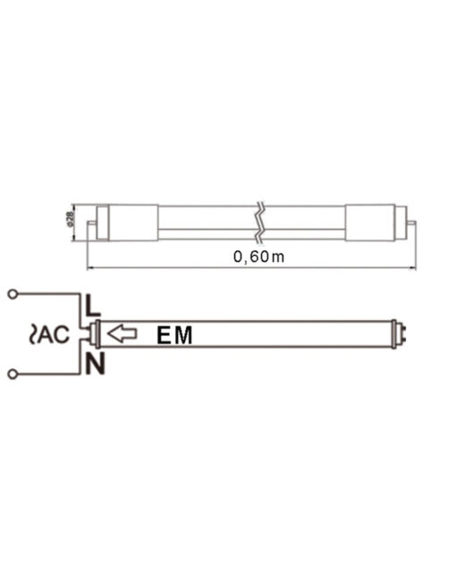 ΛΑΜΠΑ LED SMD T8 G13 10W 60cm 4000K (ΜΟΝΗΣ ΤΡΟΦΟΔΟΣΙΑΣ) 175-265V 950lm 330° UNIVERSE – 2-U011679