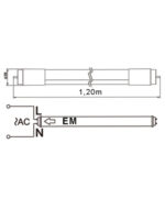 ΛΑΜΠΑ LED SMD T8 G13 18W 120cm 3000K (ΜΟΝΗΣ ΤΡΟΦΟΔΟΣΙΑΣ) 175-265V 1800lm 330° UNIVERSE – 2-U011693