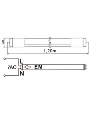 ΛΑΜΠΑ LED SMD T8 G13 18W 120cm 4000K (ΜΟΝΗΣ ΤΡΟΦΟΔΟΣΙΑΣ) 175-265V 1800lm 330° UNIVERSE – 2-U011709