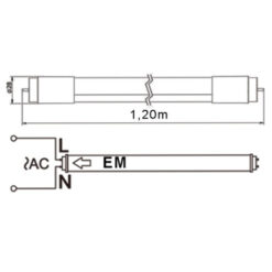 ΛΑΜΠΑ LED SMD T8 G13 18W 120cm 6500K (ΜΟΝΗΣ ΤΡΟΦΟΔΟΣΙΑΣ) 175-265V 1800lm 330° UNIVERSE – 2-U011716