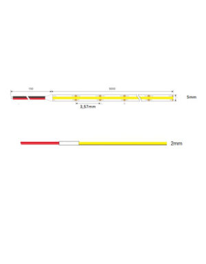 COB LED TAINIA 7W (392led/m-5mm) 3000K 24V 750lm 140° IP44 DIMMABLE 5M UNIVERSE – 2-U012775