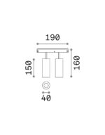 EGO TRACK DOUBLE 24W 3000K ON-OFF BK – 1-ID257662