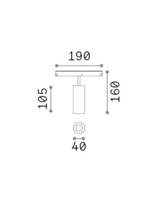 EGO TRACK SINGLE 12W 3000K DALI BK – 1-ID286433