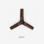 HEYWOOD O900MM BLACK 3 BLADES DARK WOOD – 1-FR33806