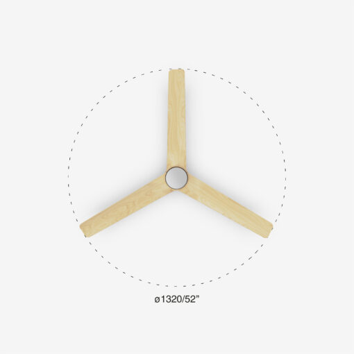 Faro Heywood L White/Pine DC Fan 32 W – Ανεμιστήρας Οροφής Ø132 cm χωρίς φως (Tuya Smart)
