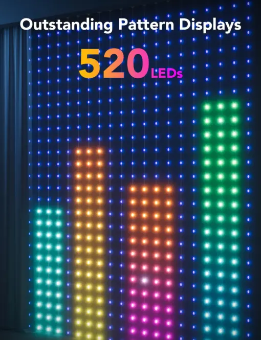 Wi-Fi Smart Λαμπάκια LED Κουρτίνα RGBIC 1.5x2m H70B3 Govee 1.SH.01.G068
