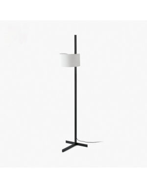 STAND UP BLACK FLOOR LAMP WHITE SHADE E27 20W – 1-FR57211-01