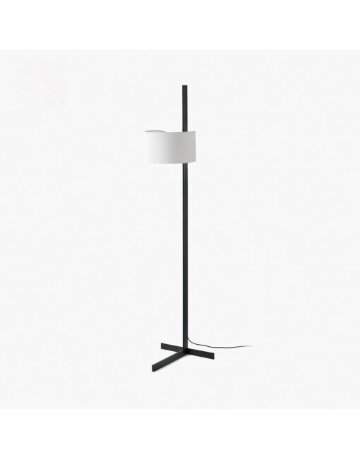 STAND UP BLACK FLOOR LAMP WHITE SHADE E27 20W – 1-FR57211-01