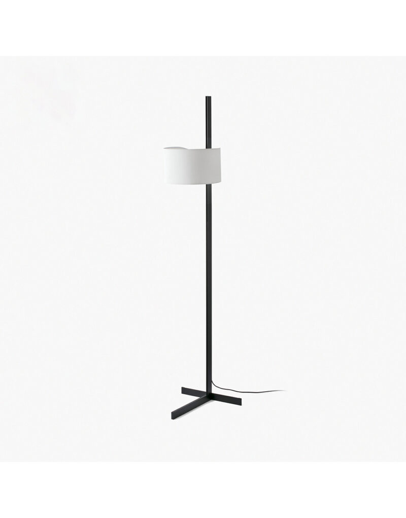 STAND UP BLACK FLOOR LAMP WHITE SHADE E27 20W – 1-FR57211-01