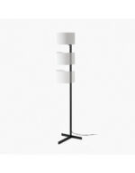 STAND UP BLACK FLOOR LAMP WHITE SHADE E27 20W – 1-FR57211-01