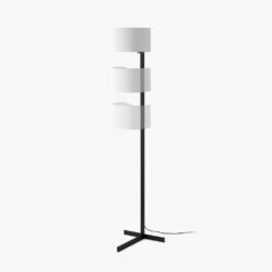 STAND UP BLACK FLOOR LAMP WHITE SHADE E27 20W – 1-FR57211-01