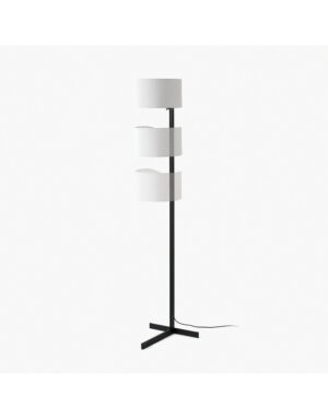 STAND UP BLACK FLOOR LAMP WHITE SHADE E27 20W – 1-FR57211-01
