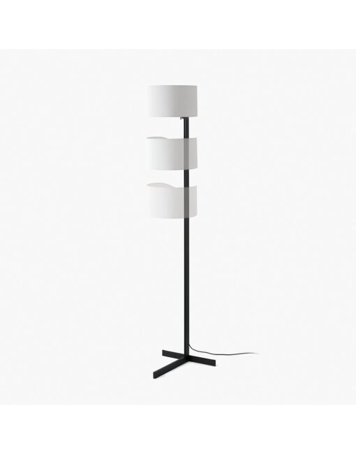 STAND UP BLACK FLOOR LAMP WHITE SHADE E27 20W – 1-FR57211-01