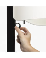 STAND UP BLACK FLOOR LAMP WHITE SHADE E27 20W – 1-FR57211-01