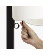 STAND UP BLACK FLOOR LAMP WHITE SHADE E27 20W – 1-FR57211-01