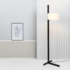 STAND UP BLACK FLOOR LAMP WHITE SHADE E27 20W – 1-FR57211-01