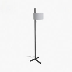 STAND UP BLACK FLOOR LAMP GREY SHADE E27 20W – 1-FR57211-03
