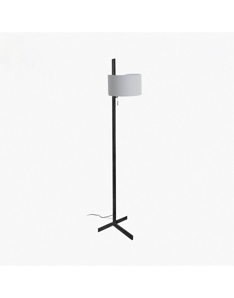 STAND UP BLACK FLOOR LAMP GREY SHADE E27 20W – 1-FR57211-03