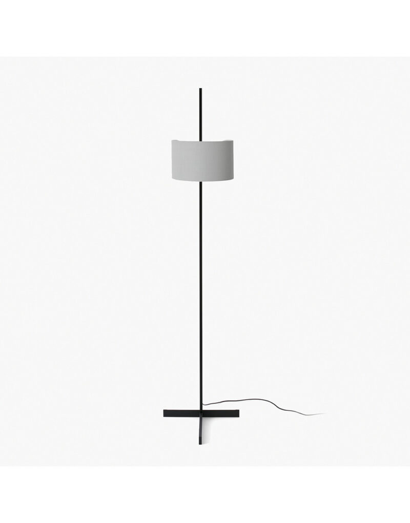 STAND UP BLACK FLOOR LAMP GREY SHADE E27 20W – 1-FR57211-03