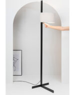 STAND UP BLACK FLOOR LAMP GREY SHADE E27 20W – 1-FR57211-03