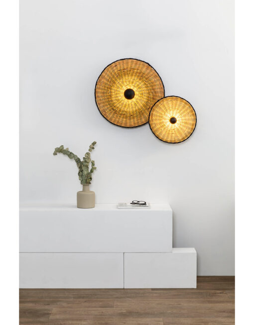 COSTAS BLACK W/L CEILING RATTAN SH. E27 o600*70mm – 1-FR62173-69