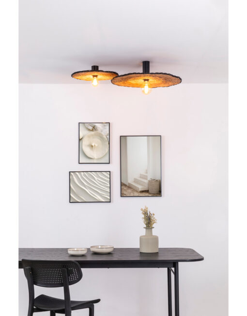 COSTAS W/L CEILING BLACK RATTAN SH. E27 o600*140mm – 1-FR62174-69