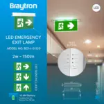 BRY-EXIT-LED-3W-RCS-IP20-WHT-EMERGENCY EXIT – BC14-01120