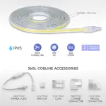 Ταινία led cob 12w/m 1250lm/m 220V IP65 4000k – BS02-00711