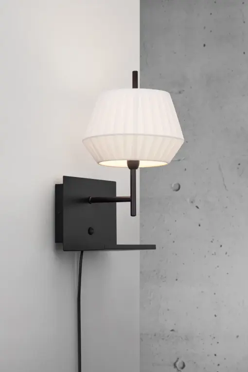 DICTE Wall E14 Wall White Textile, Metal Nordlux – 1-NR2112391001